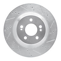 631-63165R Drilled/Slotted Brake Rotor [Silver], 2015-2021 Mercedes-Benz, Position: Rear Right