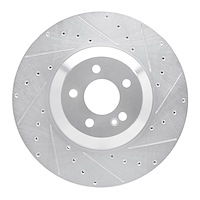 631-63166R Drilled/Slotted Brake Rotor [Silver], Fits Select Mercedes-Benz, Position: Rear Right