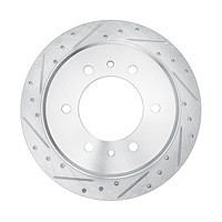 631-63174L Drilled/Slotted Brake Rotor [Silver], Fits Select Multiple Makes/Models, Position: Rear Left,Rr Left