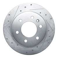 631-63175L Drilled/Slotted Brake Rotor [Silver], Fits Select Multiple Makes/Models, Position: Rear Left,Rr Left