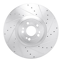 631-63180R Drilled/Slotted Brake Rotor [Silver], Fits Select Mercedes-Benz, Position: Front Right
