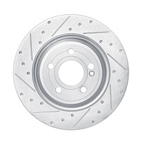 631-63187L Drilled/Slotted Brake Rotor [Silver], Fits Select Mercedes-Benz, Position: Rear Left