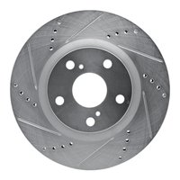 631-63199L Drilled/Slotted Brake Rotor [Silver], Fits Select Mercedes-Benz, Position: Rear Left