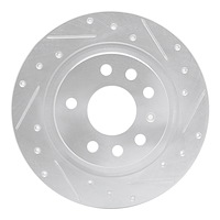 631-65017R Drilled/Slotted Brake Rotor [Silver], 2003-2011 GM, Position: Rear Right