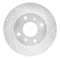 631-67028R Drilled/Slotted Brake Rotor [Silver], 1989-2013 Multiple Makes/Models, Position: Front Right
