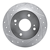 631-67036L Drilled/Slotted Brake Rotor [Silver], 1990-2006 Infiniti/Nissan, Position: Rear Left