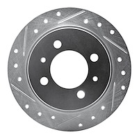 631-67039L Drilled/Slotted Brake Rotor [Silver], 1991-2006 Infiniti/Nissan, Position: Rear Left