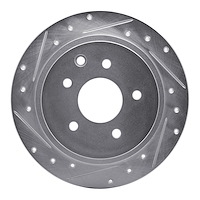 631-67050L Drilled/Slotted Brake Rotor [Silver], Fits Select Multiple Makes/Models, Position: Rear Left