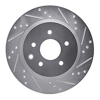 631-67055R Drilled/Slotted Brake Rotor [Silver], Fits Select Infiniti/Nissan, Position: Rear Right