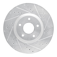 631-67059R Drilled/Slotted Brake Rotor [Silver], 2007-2017 Multiple Makes/Models, Position: Front Right