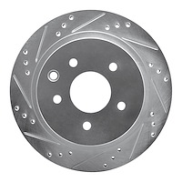 631-67088L Drilled/Slotted Brake Rotor [Silver], Fits Select Multiple Makes/Models, Position: Rear Left