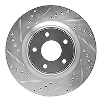 631-67105L Drilled/Slotted Brake Rotor [Silver], Fits Select Infiniti/Nissan, Position: Front Left