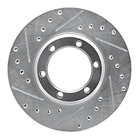 631-72048L Drilled/Slotted Brake Rotor [Silver], 1981-1987 Multiple Makes/Models, Position: Front Left