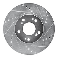 631-72059R Drilled/Slotted Brake Rotor [Silver], 2004-2011 Mitsubishi, Position: Front Right