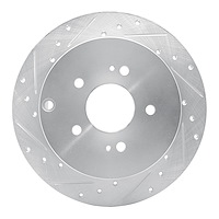 631-72060L Drilled/Slotted Brake Rotor [Silver], 2004-2011 Mitsubishi, Position: Rear Left