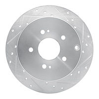 631-72060R Drilled/Slotted Brake Rotor [Silver], 2004-2011 Mitsubishi, Position: Rear Right