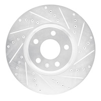 631-73057R Drilled/Slotted Brake Rotor [Silver], 2008-2012 Audi/Volkswagen, Position: Front Right