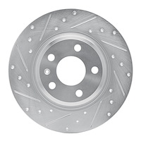 631-73061L Drilled/Slotted Brake Rotor [Silver], Fits Select Audi/Volkswagen, Position: Rear Left