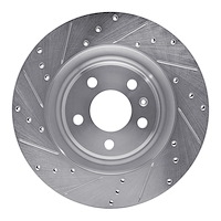 631-73066L Drilled/Slotted Brake Rotor [Silver], Fits Select Multiple Makes/Models, Position: Rear Left