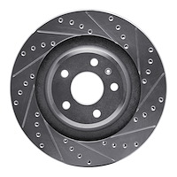 631-73066R Drilled/Slotted Brake Rotor [Silver], Fits Select Multiple Makes/Models, Position: Rear Right