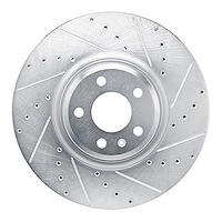 631-73083R Drilled/Slotted Brake Rotor [Silver], Fits Select Audi/Volkswagen, Position: Front Right