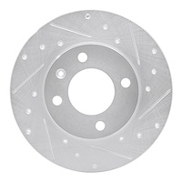631-74000R Drilled/Slotted Brake Rotor [Silver], 1973-2009 Audi/Volkswagen, Position: Front Right