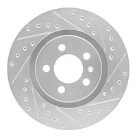 631-74009R Drilled/Slotted Brake Rotor [Silver], 1992-1995 Audi/Volkswagen, Position: Front Right
