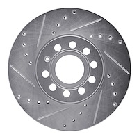 631-74028L Drilled/Slotted Brake Rotor [Silver], Fits Select Audi/Volkswagen, Position: Front Left