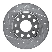 631-74031L Drilled/Slotted Brake Rotor [Silver], Fits Select Multiple Makes/Models, Position: Rear Left