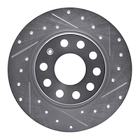 631-74031R Drilled/Slotted Brake Rotor [Silver], Fits Select Multiple Makes/Models, Position: Rear Right