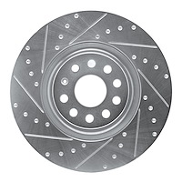 631-74034L Drilled/Slotted Brake Rotor [Silver], Fits Select Multiple Makes/Models, Position: Front Left