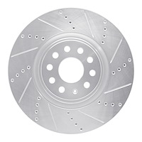 631-74034R Drilled/Slotted Brake Rotor [Silver], Fits Select Multiple Makes/Models, Position: Front Right
