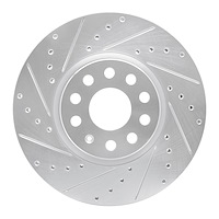 631-74053L Drilled/Slotted Brake Rotor [Silver], Fits Select Multiple Makes/Models, Position: Front Left