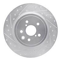 631-75040D Drilled/Slotted Brake Rotor [Silver], Fits Select Lexus/Toyota/Scion, Position: Rear Left