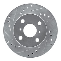 631-76070L Drilled/Slotted Brake Rotor [Silver], 1999-2005 Lexus/Toyota/Scion, Position: Front Left