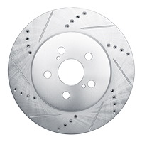 631-76155L Drilled/Slotted Brake Rotor [Silver], Fits Select Lexus/Toyota/Scion, Position: Front Left