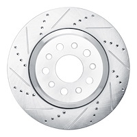 631-79003L Drilled/Slotted Brake Rotor [Silver], 2014-2016 Maserati, Position: Rear Left