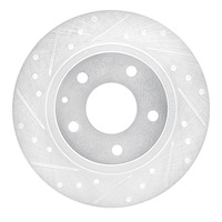 631-80051L Drilled/Slotted Brake Rotor [Silver], 2014-2021 Ford/Lincoln/Mercury/Mazda, Position: Rear Left