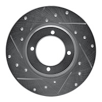 631-80054L Drilled/Slotted Brake Rotor [Silver], 1974-1984 Ford/Lincoln/Mercury/Mazda, Position: Front Left