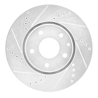631-80076L Drilled/Slotted Brake Rotor [Silver], Fits Select Ford/Lincoln/Mercury/Mazda, Position: Front Left
