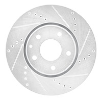 631-80076R Drilled/Slotted Brake Rotor [Silver], Fits Select Ford/Lincoln/Mercury/Mazda, Position: Front Right