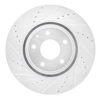 631-80078L Drilled/Slotted Brake Rotor [Silver], Fits Select Ford/Lincoln/Mercury/Mazda, Position: Front Left
