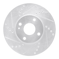 631-91003L Drilled/Slotted Brake Rotor [Silver], 2016-2020 Multiple Makes/Models, Position: Front Left