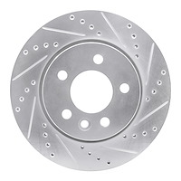 631-92019R Drilled/Slotted Brake Rotor [Silver], 2010-2017 Audi/Volkswagen, Position: Front Right