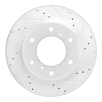 631-92047R Drilled/Slotted Brake Rotor [Silver], 2007-2017 Mitsubishi, Position: Front Right