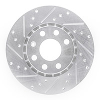 631-92048L Drilled/Slotted Brake Rotor [Silver], 2006-2010 Mopar, Position: Front Left