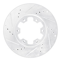 631-92052L Drilled/Slotted Brake Rotor [Silver], 2002-2018 Infiniti/Nissan, Position: Front Left