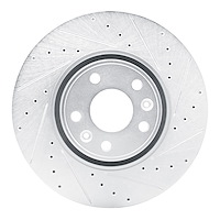 631-92055R Drilled/Slotted Brake Rotor [Silver], 2010-2017 Renault, Position: Front Right