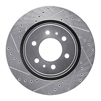 631-92065L Drilled/Slotted Brake Rotor [Silver], 2008-2016 Infiniti/Nissan, Position: Front Left