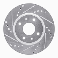 631-92075L Drilled/Slotted Brake Rotor [Silver], 1997-2002 Peugeot, Position: Rear Left